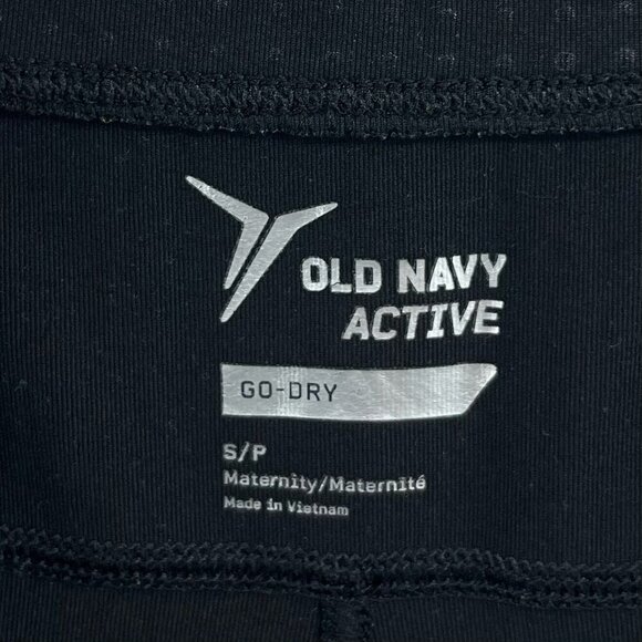 Old Navy Maternity Leggings Womens Sz S Black Polka Dot Highrise Pull On Cropped - Picture 10 of 12